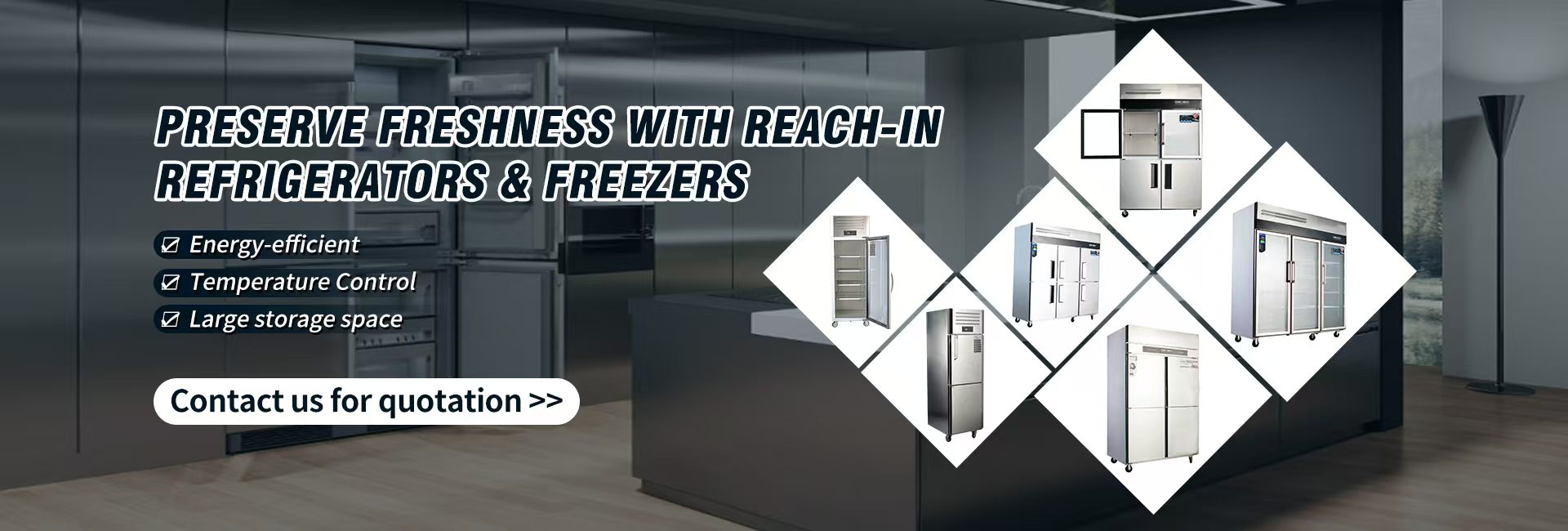 Stainless Steel Refrigeration Equipment for Kitchen 2/3/4/6 Door Refrigerator/Freezer