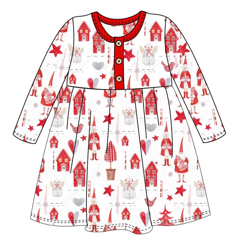 Custom Christmas Baby Infant Romper Dress baby girls clothes set for Christmas