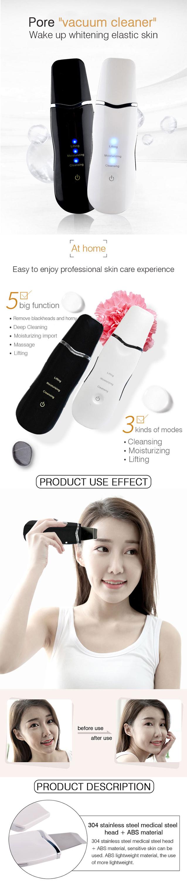 USB Charging Ultrasonic Spatula Professional Skin Scrubber Machine 1 Year Warranty