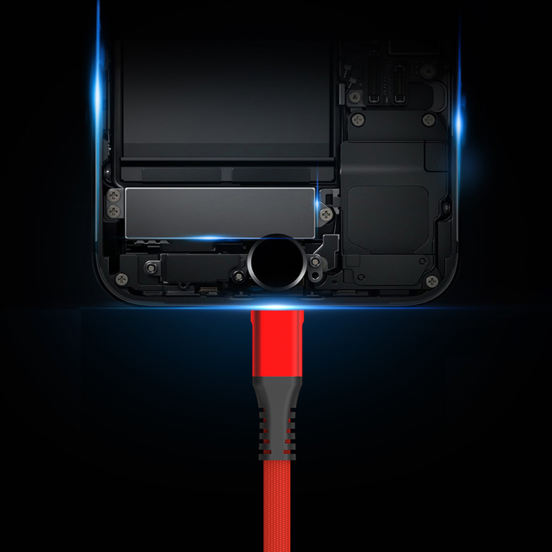 30CM Nylon Braided Lightning Cable Type C Fast Charging For S7 S6