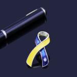 Wholesale Breast Cancer Awareness Brooch Pins Blue Yellow Pink Ribbon Teal