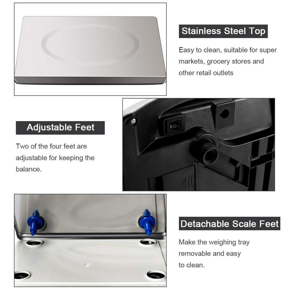 Stainless Steel ABS Plastic 40KG 30KG High Accuracy Digital Electronic Supermarket Household Kitchen Food Weighing Counting Scale