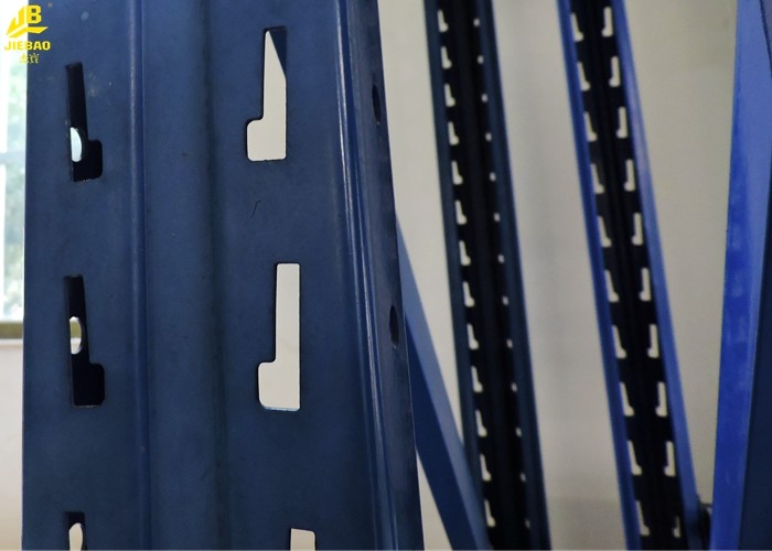 3 Levels Warehouse Pallet Racking Blue Disassembly Columns Steel Q235 6M High