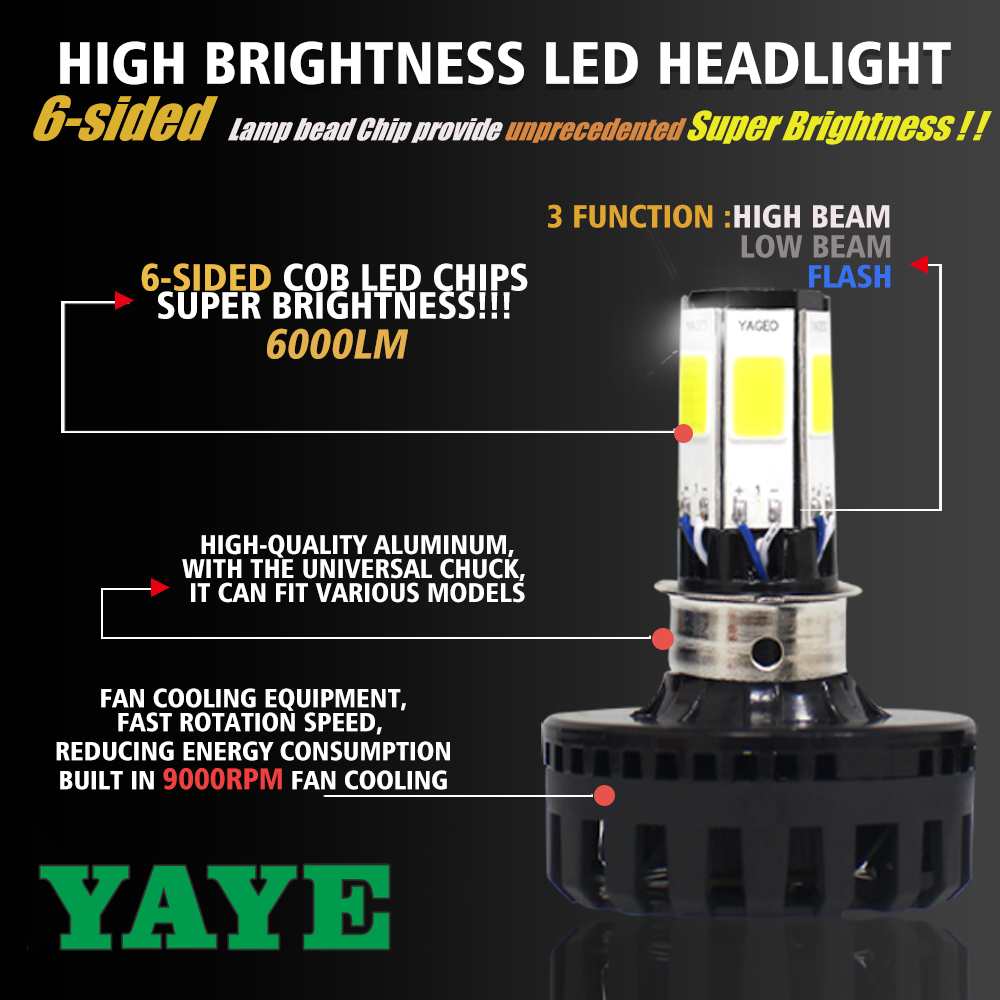 360 degrees COB Chip YAYE Universal Classic Bike M6 Headlight Motorcycle Led Advantage