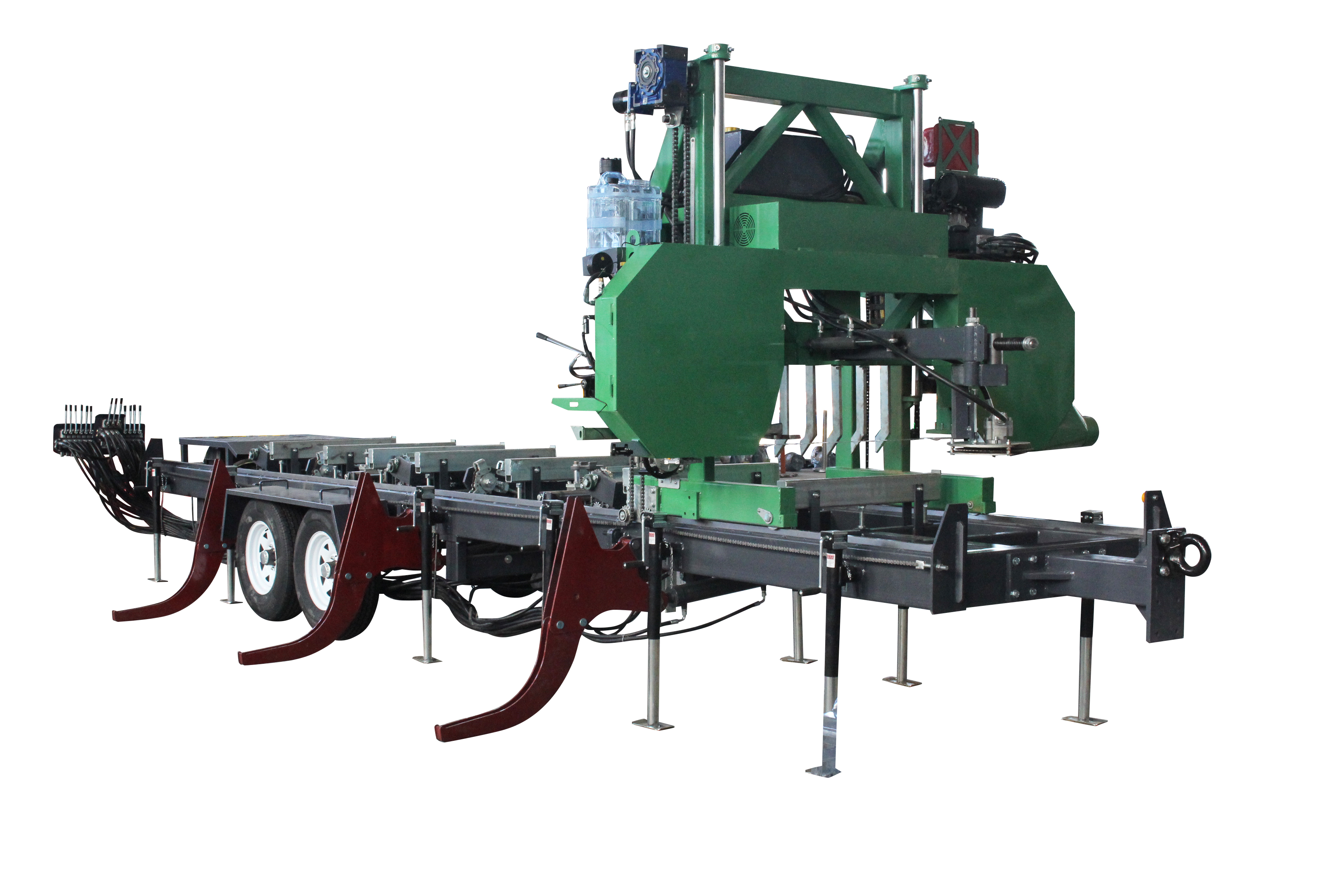 CE Marked Farm Style Fully Auto Hydraulic Horizontal Gasoline Petrol Band Saw Sawmill