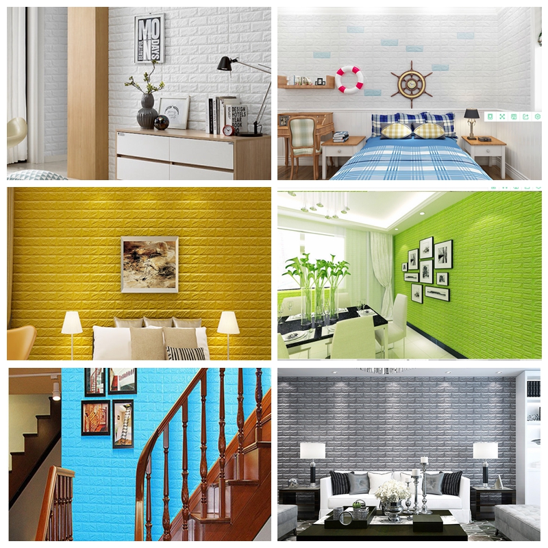 Moistureproof 3D PE Foam Wallpaper 70x77cm 3D PE Foam Wall Sticker