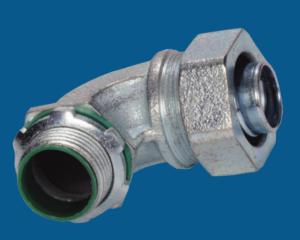 China Waterproof Malleable Iron Fittings 90 Degree Liquid Tight Connector Fire Resistance wholesale