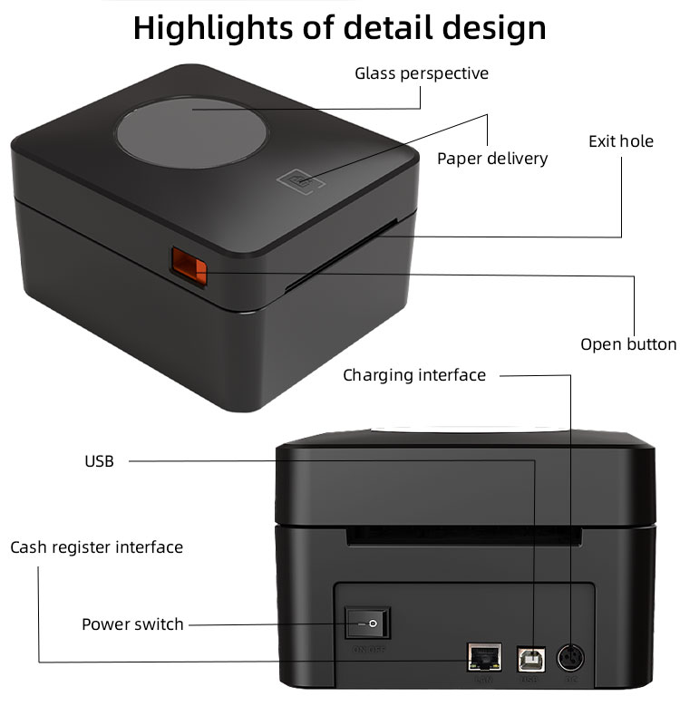 USB / LAN /BT /WIFI Interface Type Thermal Receipt Printer for Label Printing