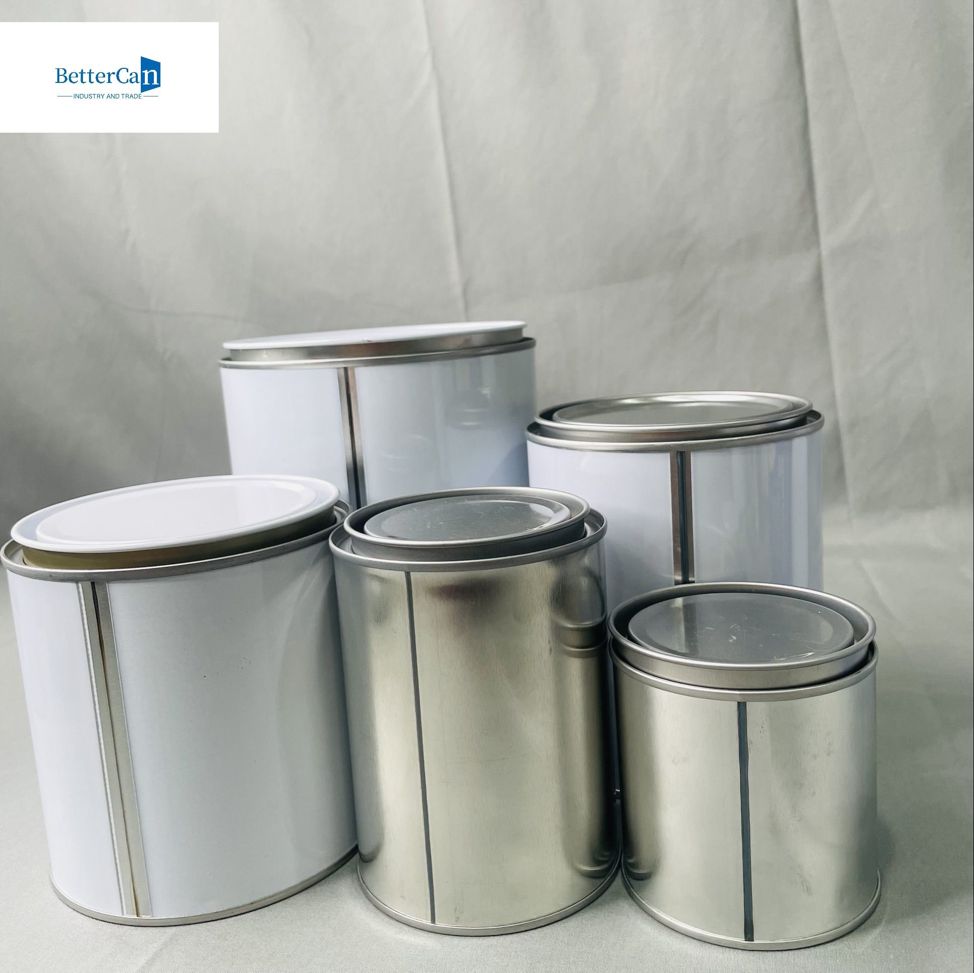1/2 Pint Car Paint Tin Cans With Metal Cover OEM 250ml To 5 Liter Auto Tin Can