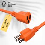 End Type / 15ft Heavy Duty Power Cord In 3 Prong16 SJTW AWG On Outdoor
