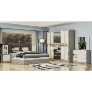 China Contemporary Simple Wooden Frame King Size Bed Master Room Complete Double Home Luxury Modern Bedroom Furniture Set wholesale