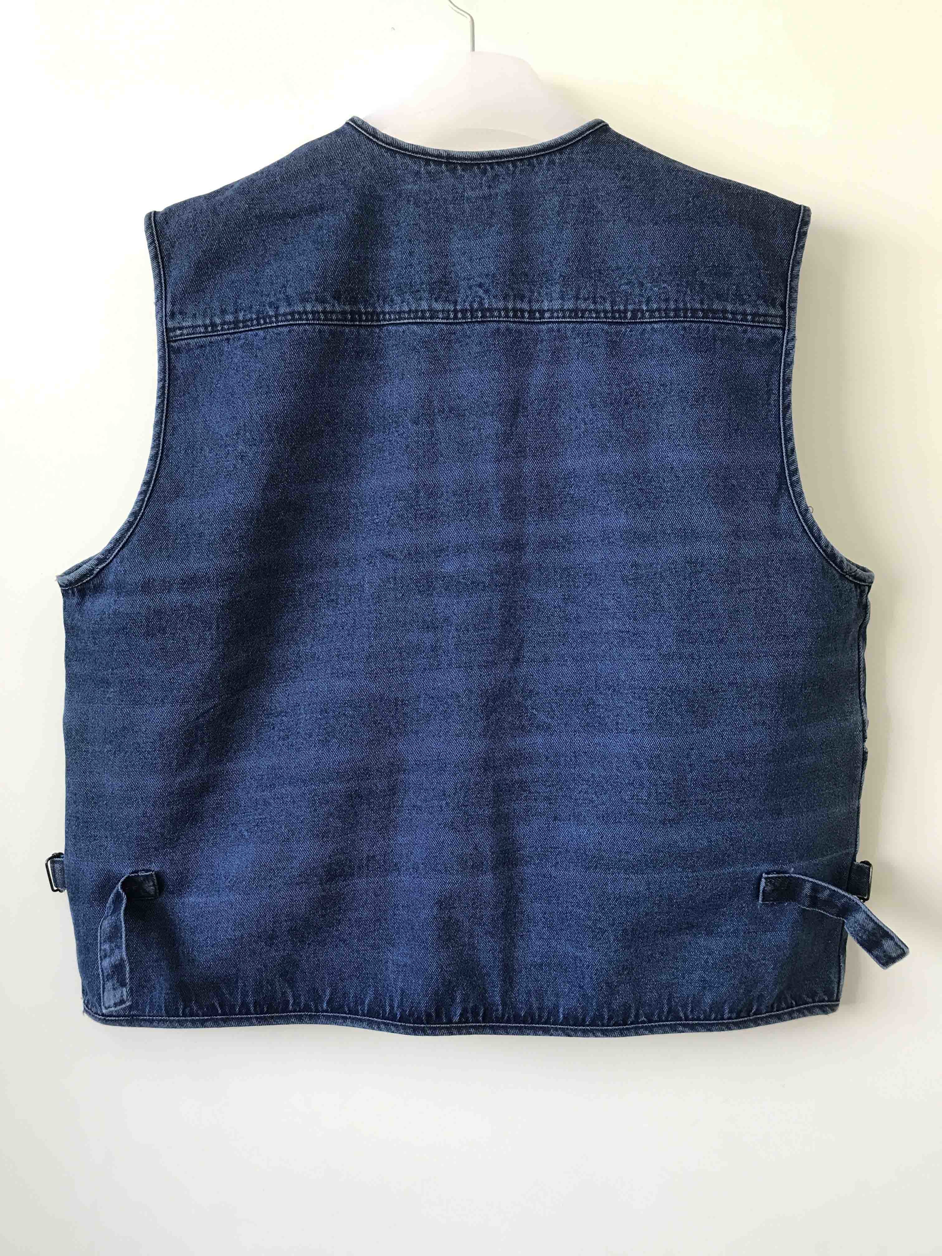 Jeans vest, denim vest, in 100% cotton, S-3XL, denim blue, navy