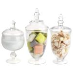 Multipurpose Set Of 3 Clear Glass Jars For Kitchen