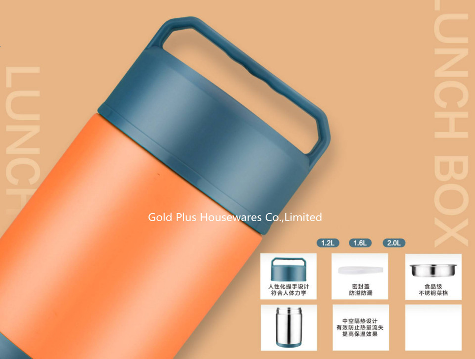 Hiking vacuum flasks & thermoses 2L metal steel lunch box food vacuum flask multi-color accept customized logo