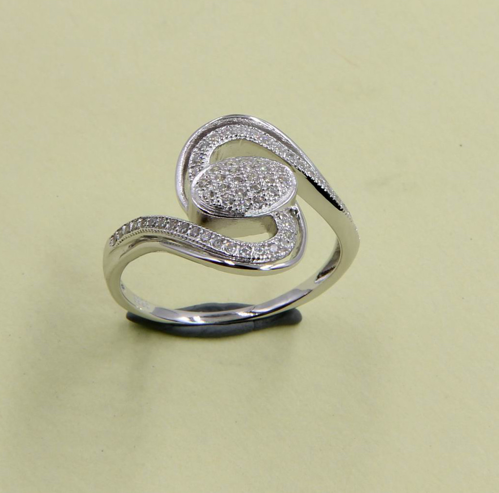 AAA Cubic Zirconia Rings In 925 Sterling Silver Silver Diamond Rings 925 Sterling Ladies Silver Rings Silver Bow Ring