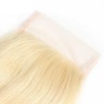 Real Brazilian Hair #613 Blonde Color Straight Swiss Lace Closure With Baby Hair