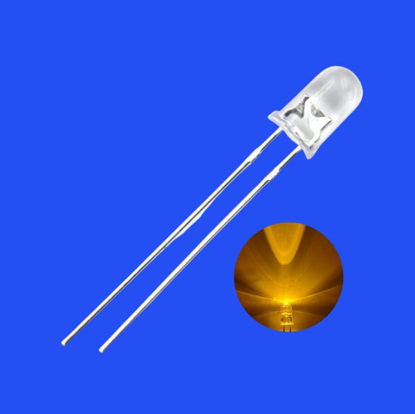 5mm Yellow Color 585-595nm 1000-2000mcd Round Clear Lens Candle Flickering
