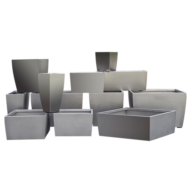 Stainless steel outdoor rectangular metal flower planters