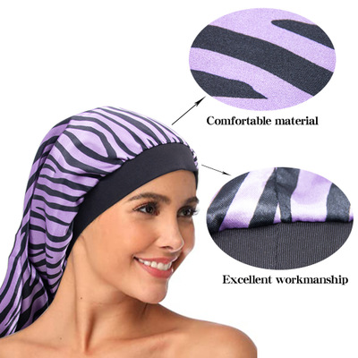 Warrens 52cm Satin Hair Bonnet Head Wrap Reversible For Female