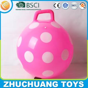 China dot print inflatable bounce handle ball for kids wholesale