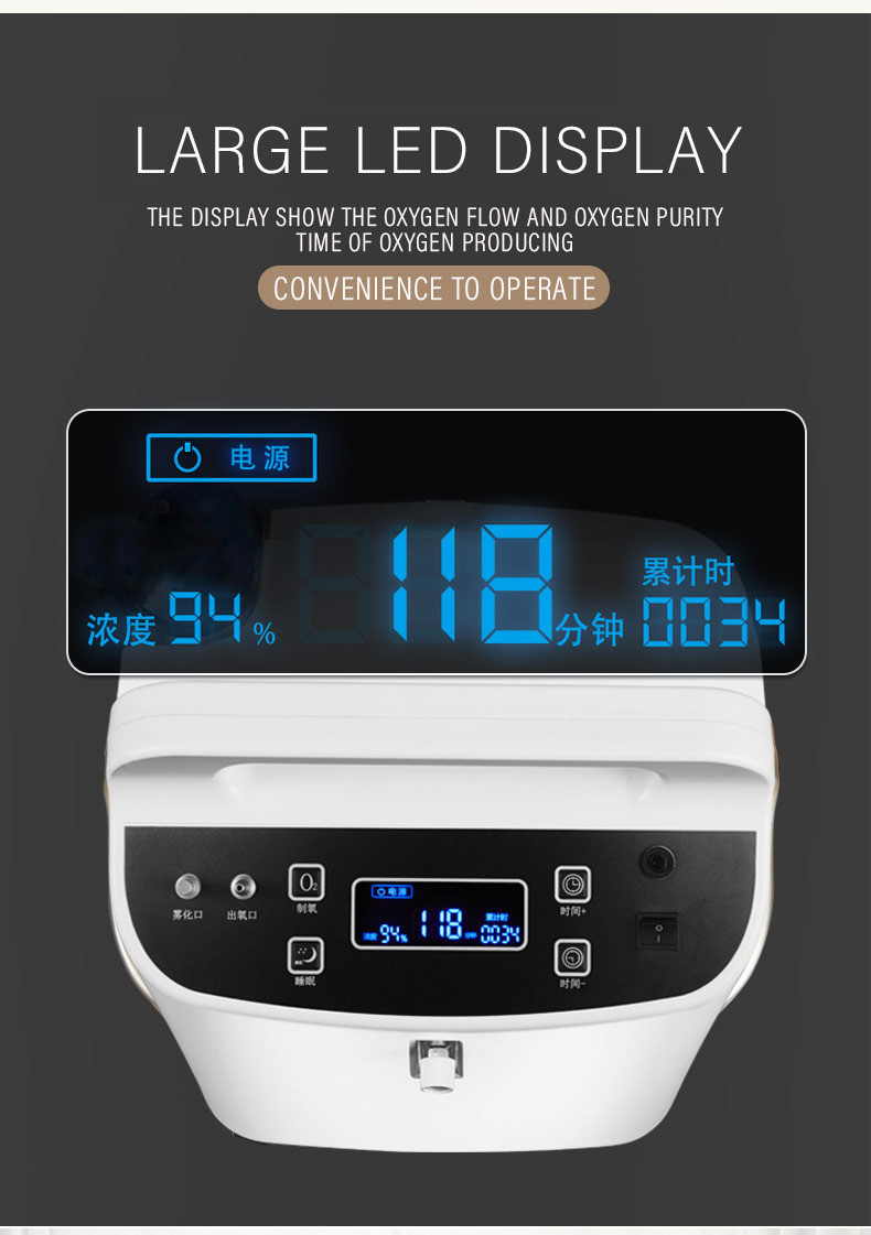 50HZ 10l Portable Oxygen Concentrator Machine LESS THAN 55DB