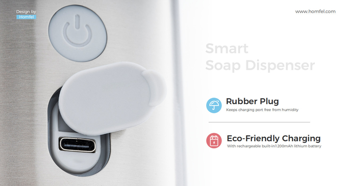 Bathroom Automatic Liquid Foam Soap Pump With Touch-Free Rechargeable Technology And Waterproof Design