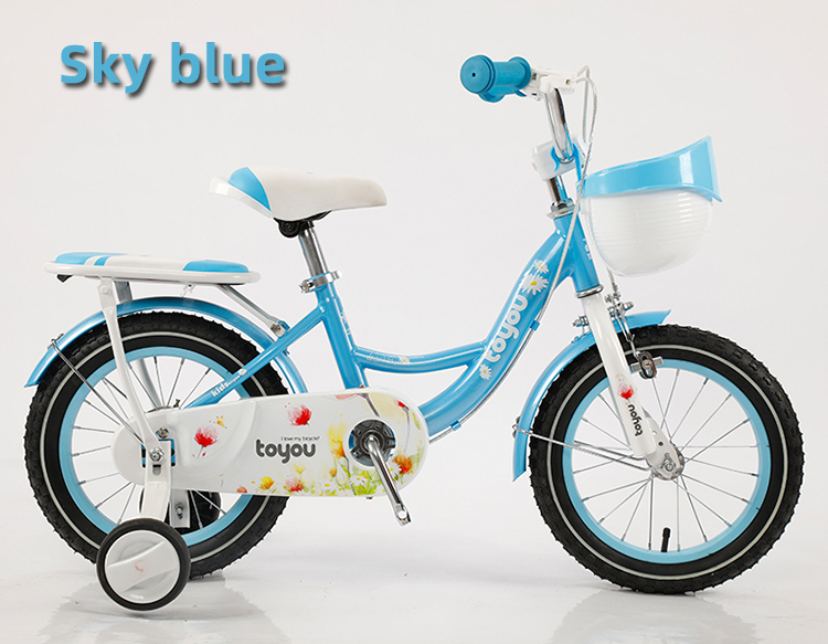 Customization 12 14 16 18 Inch Children Bike With Training Wheels And Color Matching Plastic Basket