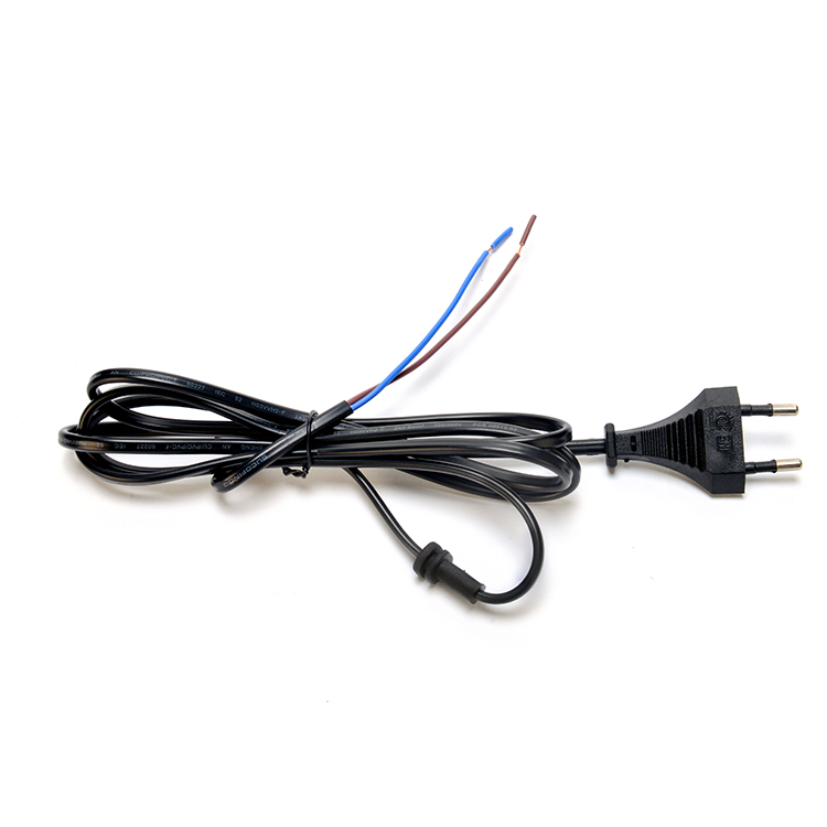 2.5A 2 Pin Plug Power Cords Black Electric Fan with Oxygen Free Bared Stranded Copper Half Stripped End