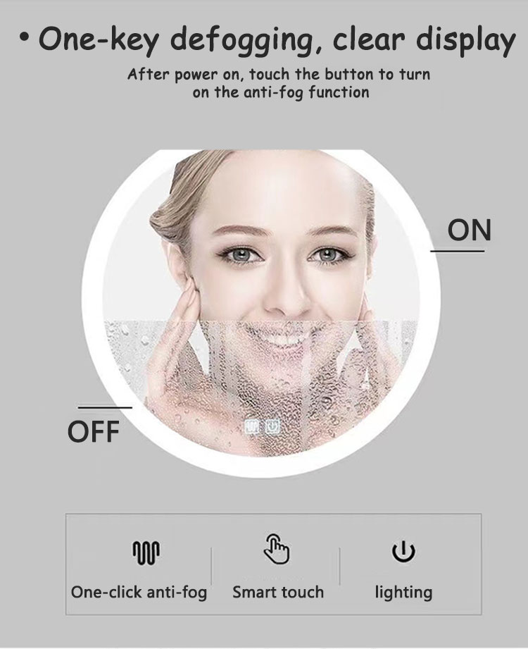 Touch Screen Smart Mirror With LED Lights and Sensor Switch For Bathroom Improvement