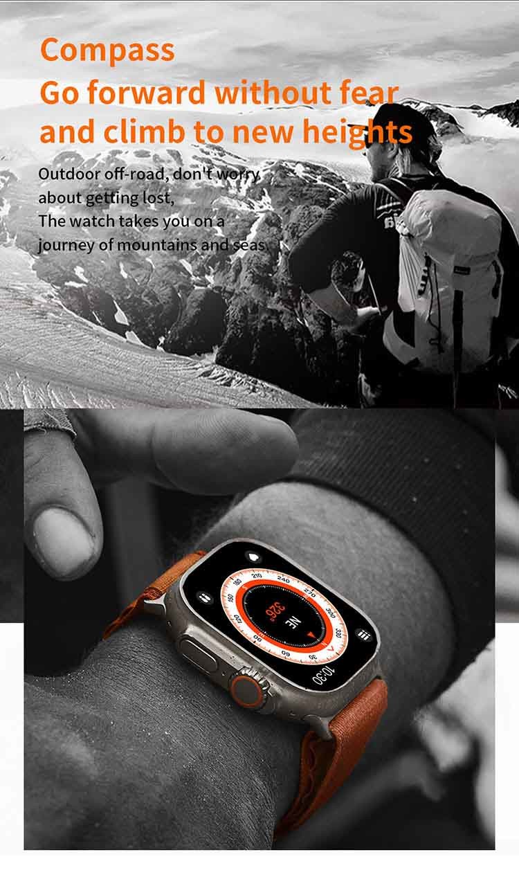 Waterproof Android Compatible Smartwatch Z69 Ultra With 1.95" TFT Screen Display