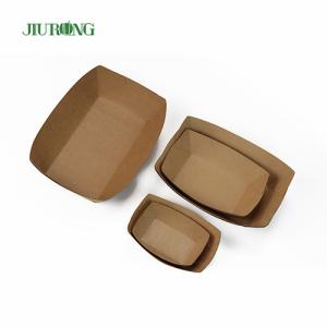 China Disposable Sushi Biodegradable Paper Container 107mm kraft paper food trays wholesale