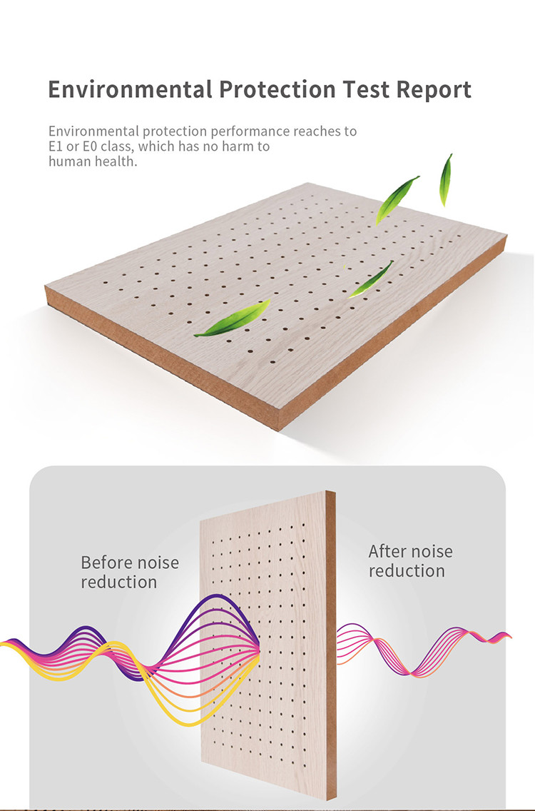Modern Style Veneer Acoustic Perforated Wood Panels For Residential Office