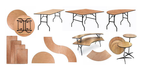 Outdoor Square Folding Banquet Table Plywood Party Cocktail Tables