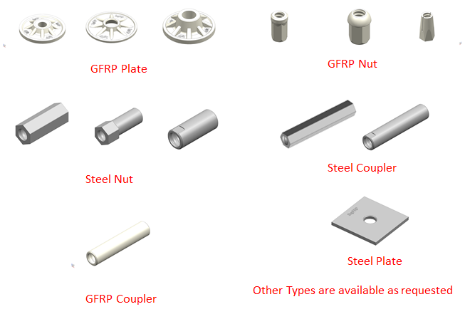Ultimate Strain 2.0% Length 3m 7m 11m Hollow Threaded GFRP Rock Bolts