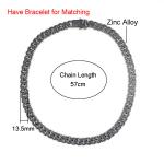 Hot Sale 13.5mm Gunmetal Cuban Chain Necklace For Men Women Hip Hop Rapper