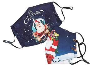 China Washable Christmas Cotton Face Mask with Adjustable Loops and Nose wholesale