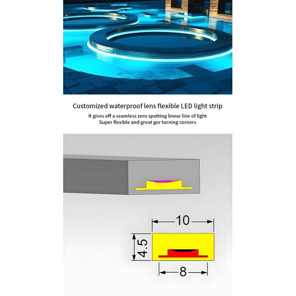 Outdoor Swimming Pool IP68 PU Neon Flex Light DC12V / 24V Waterproof LED Neon Flex Strip