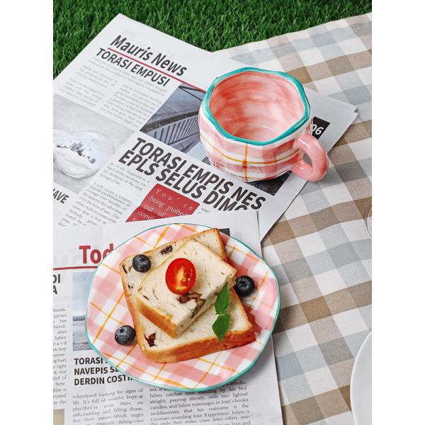 ins ceramic mug handmade irregular 10oz customised coffee cup and saucer afternoon tea ceramic cup retro stoneware mug