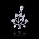 925 Silver Cubic Zirconia Pendant / White Gemstone Butterfly Shape Pendant