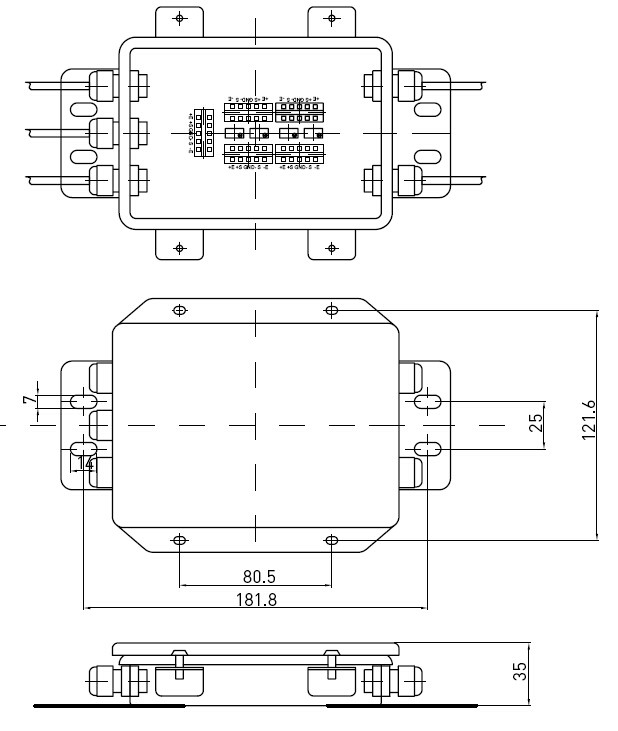Weighing Accessories Load Cell Junction Box For Electronic Scales 4 Signal To One Output