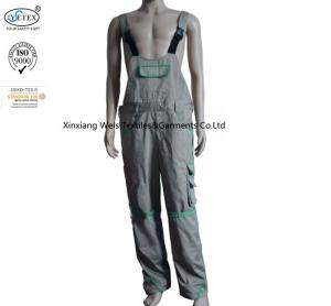 China Mens Protective Fr Bib Overalls Cotton Flame Resistant 300gsm Weight wholesale
