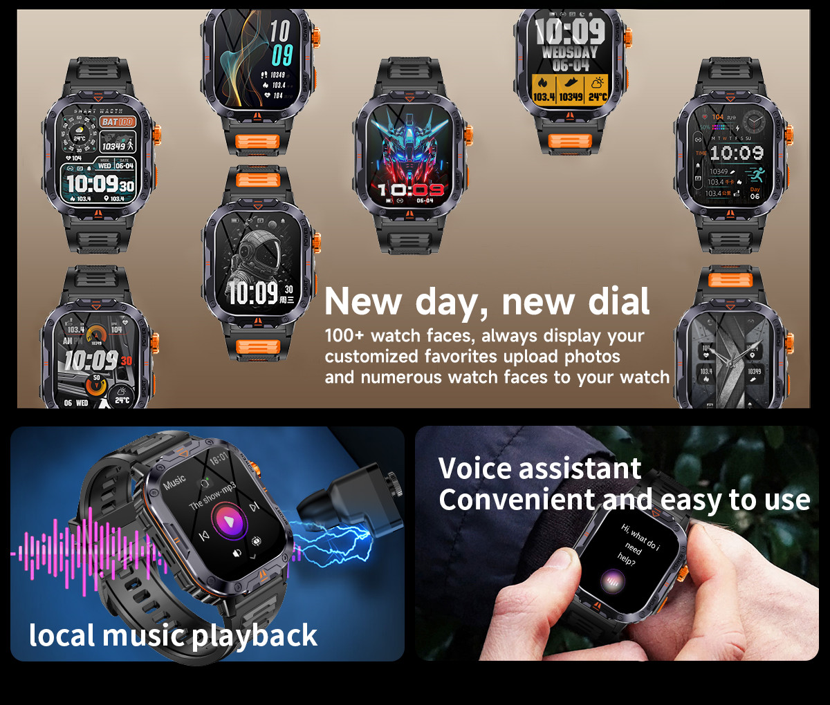 Sports Rugged Outdoor Smart Watch 4g Android 2.0inch BT Calling