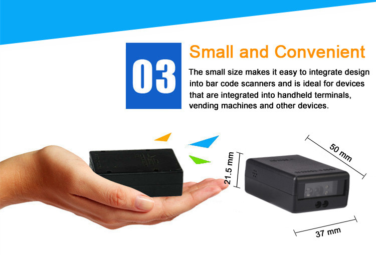 2D CMOS Mini Barcode Scanner Module Auto Sensing Scan Engine For Ticket Kiosk