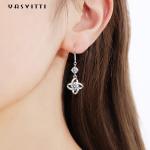 0.31x0.39in ZC Sterling Silver Jewelry Earrings Hypoallergenic Four Leaf Clover