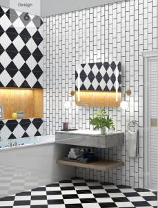 China White And Black Showroom 300*300mm Matt Porcelain Tile Wear Resantant wholesale
