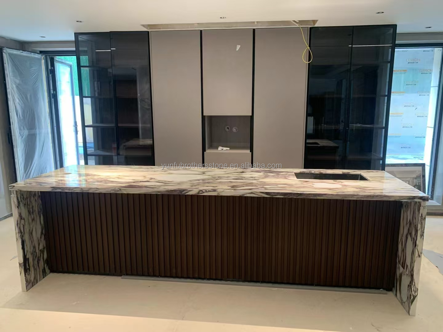 Modern Purple Calacatta Viola Marble Slabs for Villa Kitchen Countertops in Hotel
