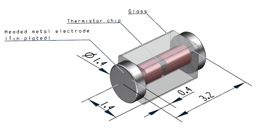 5k Surface Mount Glass Encapsulated NTC Thermistor For IGBT Units