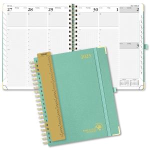 China Light Green Personalized Planner 2023 , Monthly Schedule Daily Weekly Planner wholesale