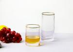 Golden Rim 155mm Lead Free Crystal Drinking Glasses , Highball 17 Oz Drinking