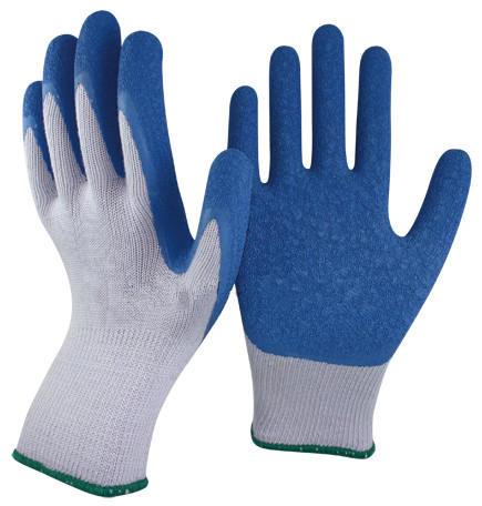 Hi Vis Safety Gloves Latex Acrylic Terry Brushed Glove Blue Latex Palm Coated Gloves